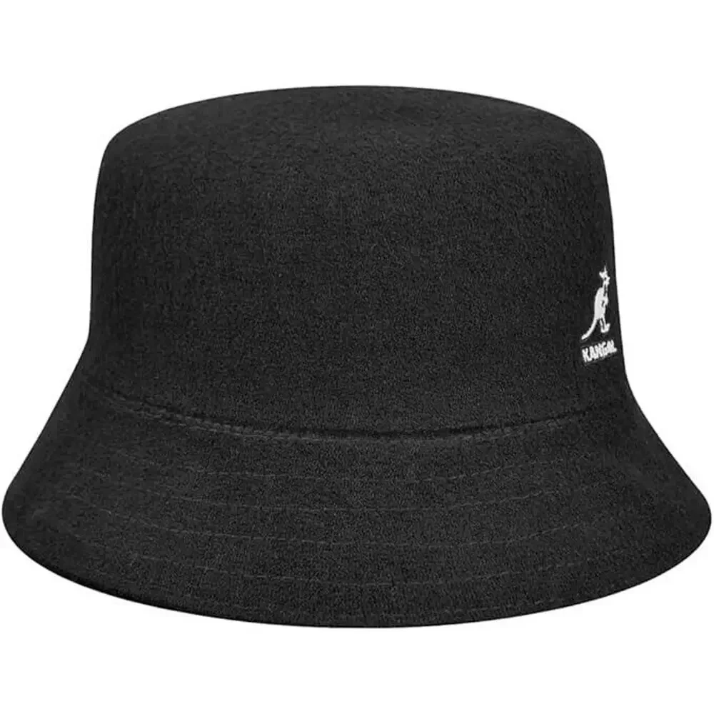 Kangol Bermuda Terry Black White Logo Boonie Bucket Hat Unisex Adult Size Medium
